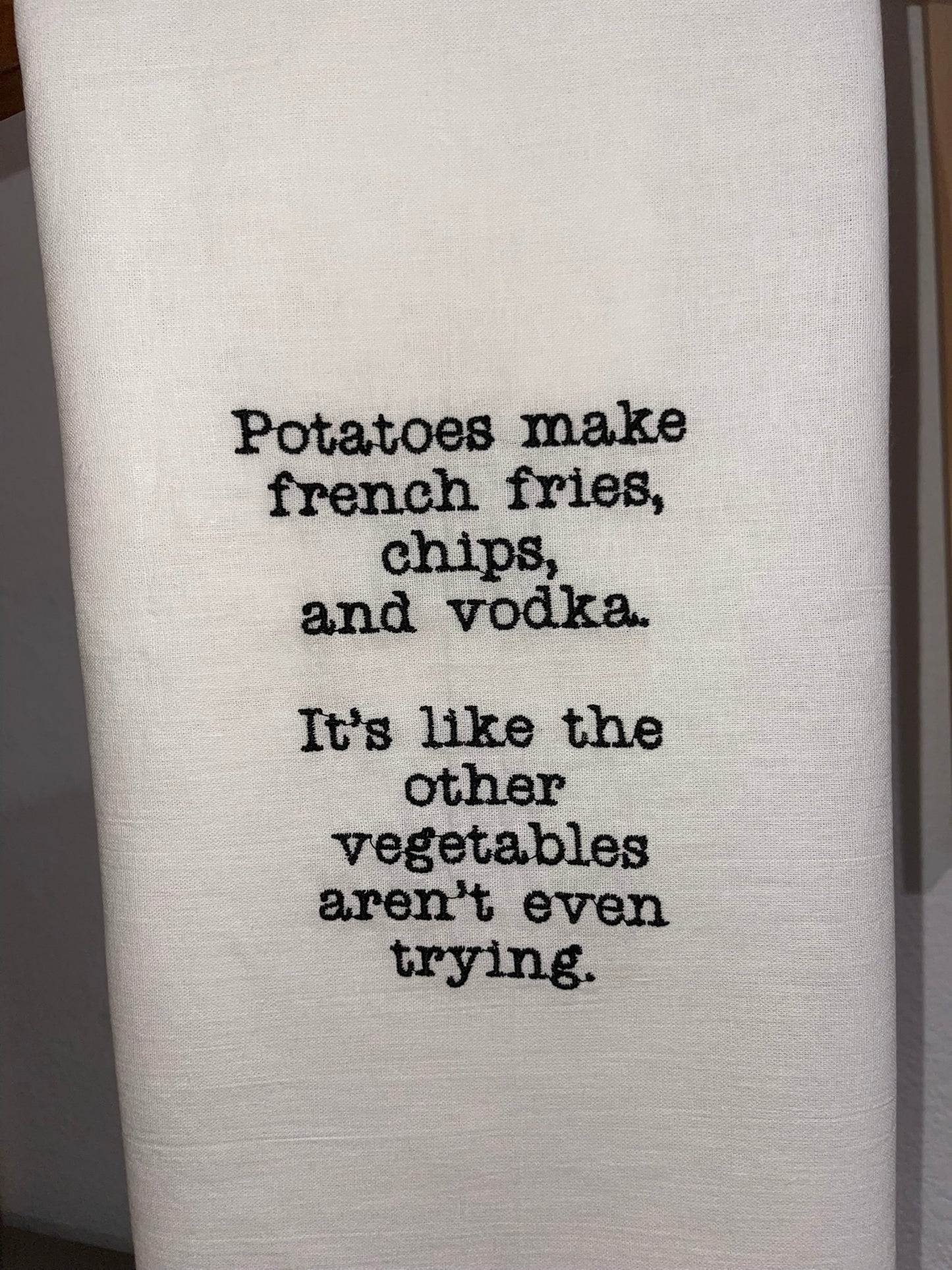 The Other veggies aren't even trying, Funny Embroidered Towel