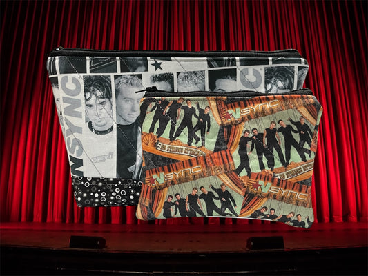 Boy Band Make Up Bag and Coin Purse Set made from NSync Fabric