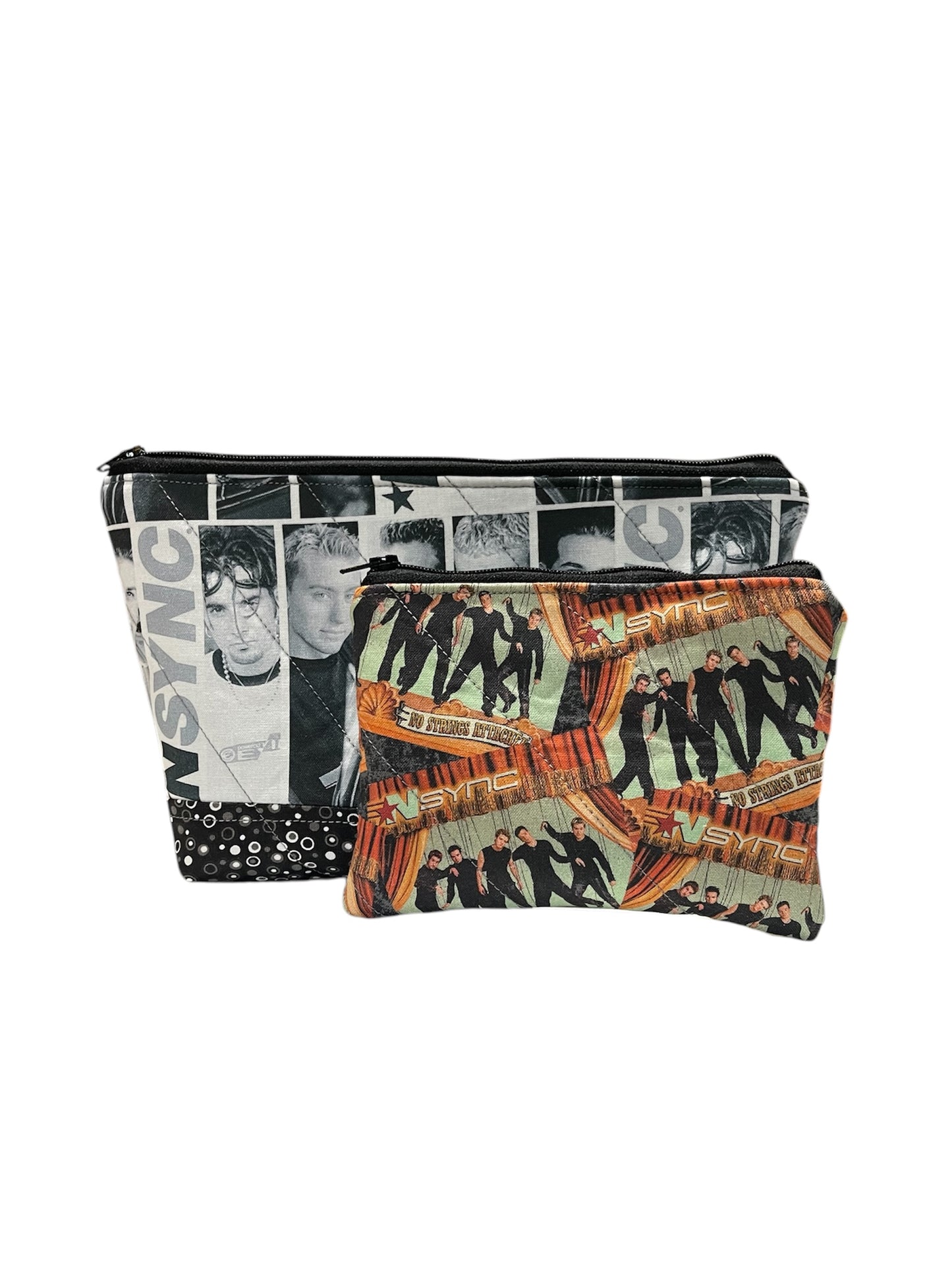 Boy Band Make Up Bag and Coin Purse Set made from NSync Fabric
