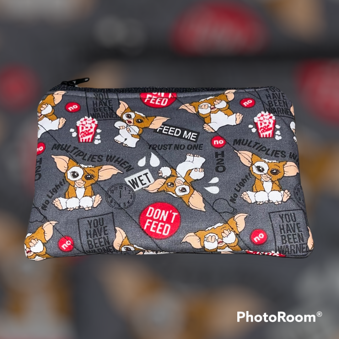 80's Make Up Bag and Coin Purse Set made from Licensed Gremlins Fabric.