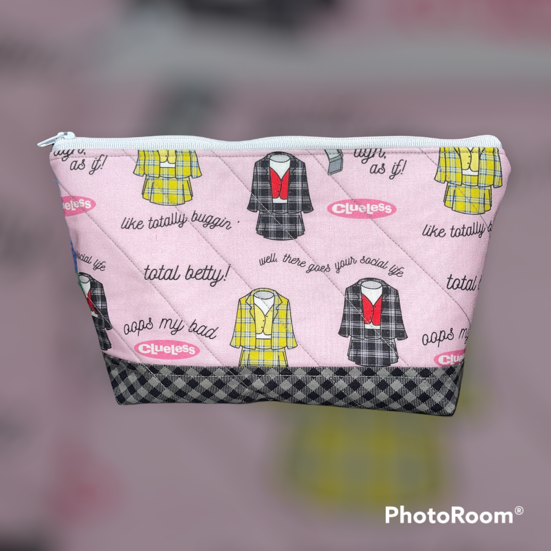 Spoiled Girl Make Up Bag and Coin Purse Set made from Licensed Clueless Fabric.