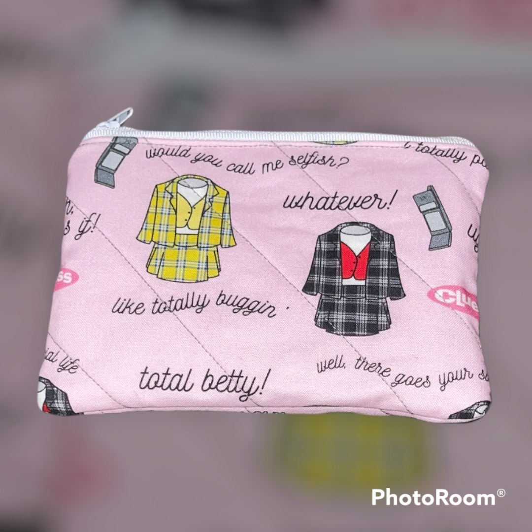 Spoiled Girl Make Up Bag and Coin Purse Set made from Licensed Clueless Fabric.