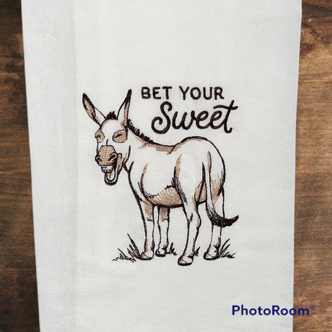 Bet Your Sweet Embroidered Kitchen Towel