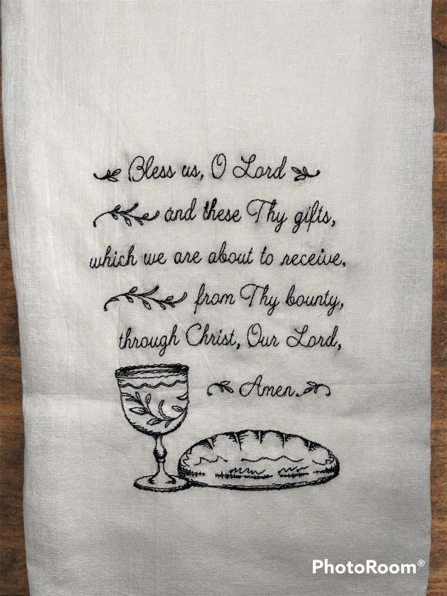Catholic Blessing Embroidered Kitchen Towel