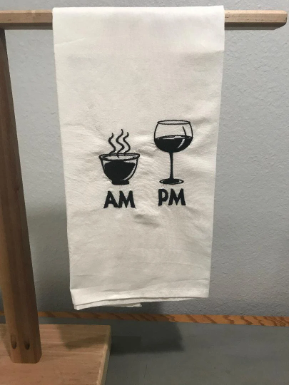 Am/Pm Embroidered Towel