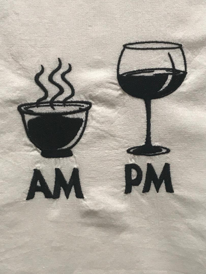Am/Pm Embroidered Towel