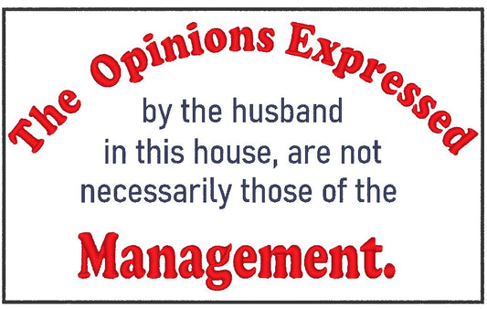 Digital Embroidery Pattern "The Opinions of the Husband..."