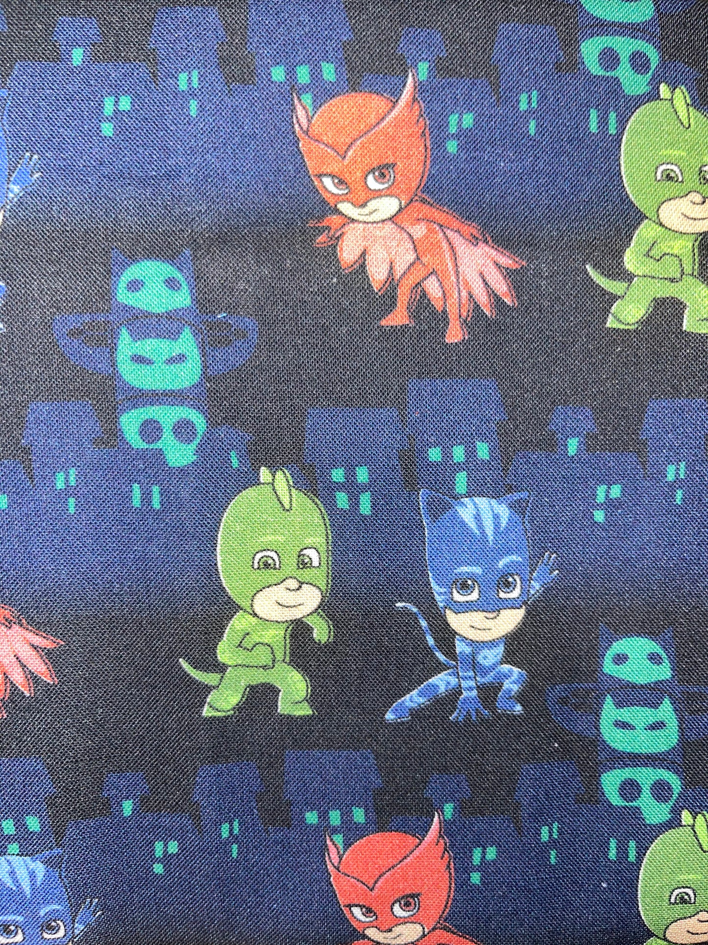 PJ Mask Pencil Bag Made From Licensed PJ Mask Fabric