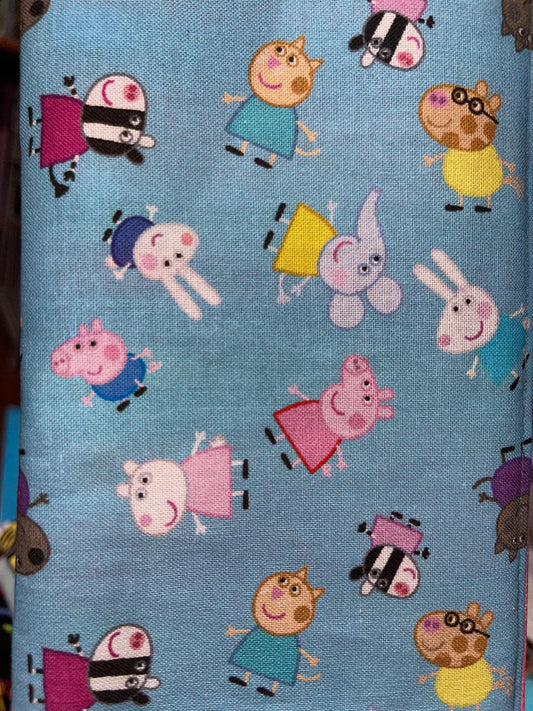 Peppa Pig and Family Pencil Bag Made From Licensed Peppa Pig Fabric