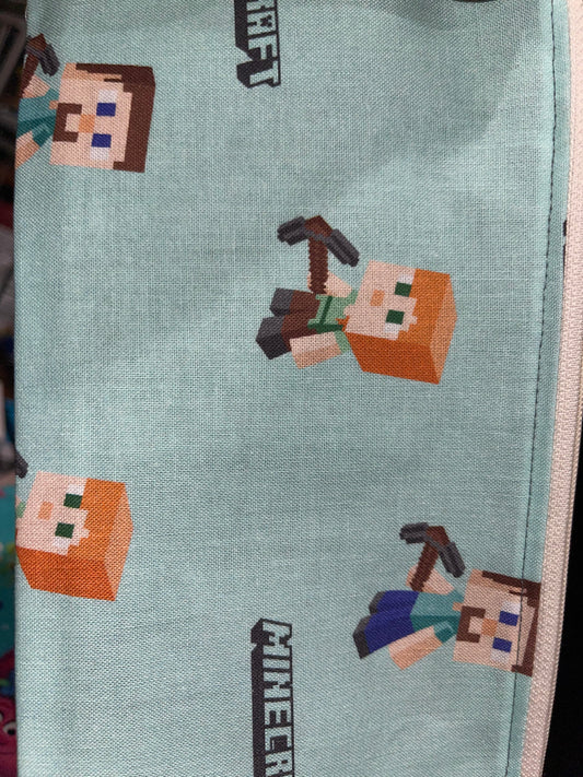 Minecraft Pencil Bag Made From Licensed Minecraft Fabric