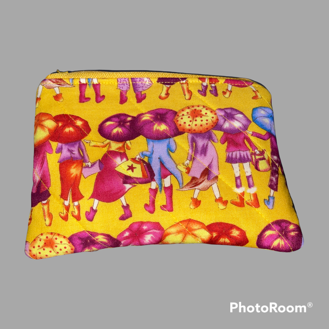 Ladies with Umbrellas Make Up Bag and Coin Purse Set