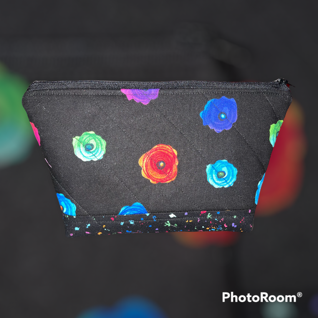 Vibrant Roses Make Up Bag and Coin Purse Set