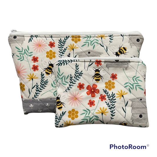 Bee with Hive Make up Bag and Coin Purse Set