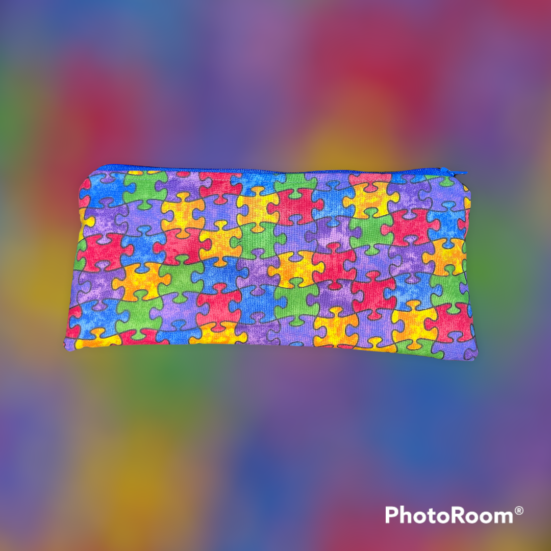 Colorful  Puzzle Pieces Pencil Case