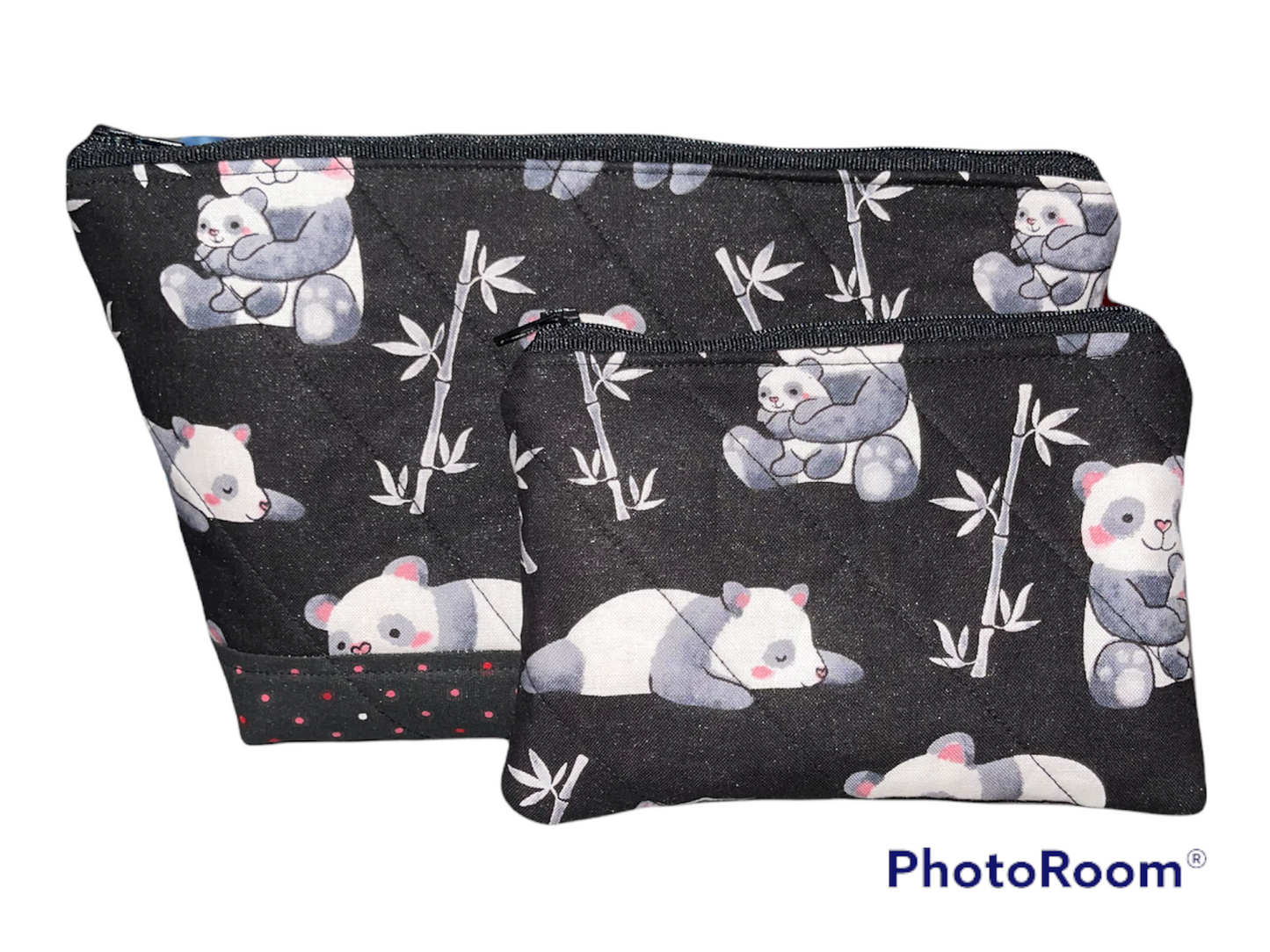 Panda Bears Make Up Bag and Coin Purse Set