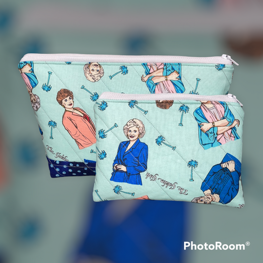 Sassy Woman Make Up Bag and Coin Purse Set made from Licensed  The Golden Girls Fabric..