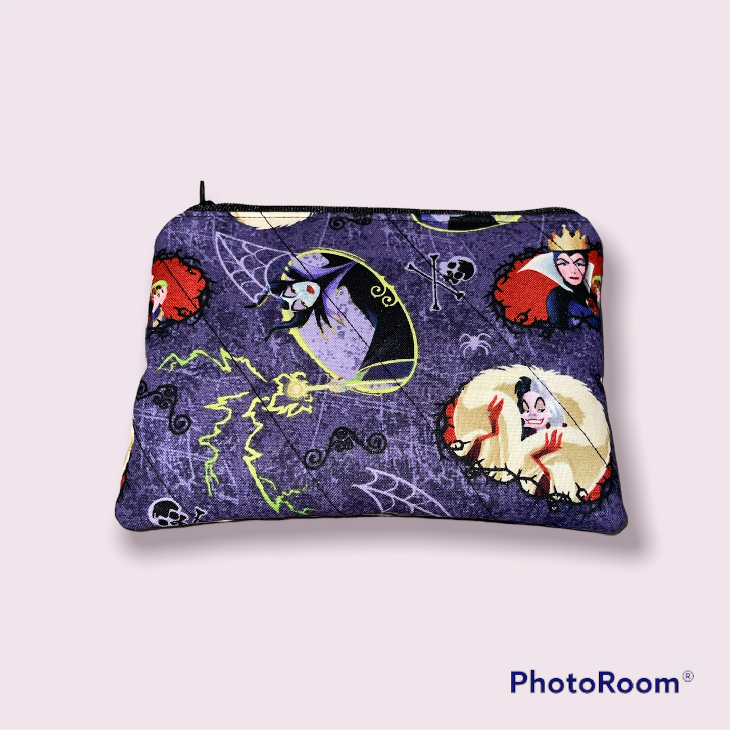 Lady Villains Make Up Bag and Coin Purse Set made from Licensed Disney Fabric