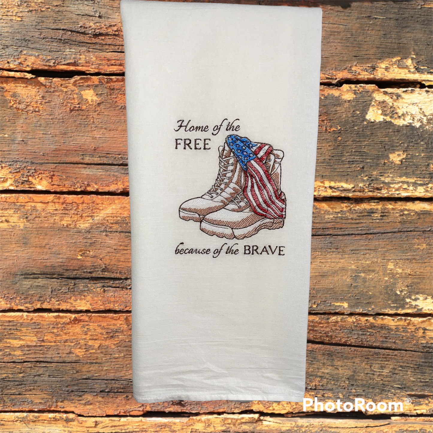 Thank You for Your Service Embroidered Kitchen Towel