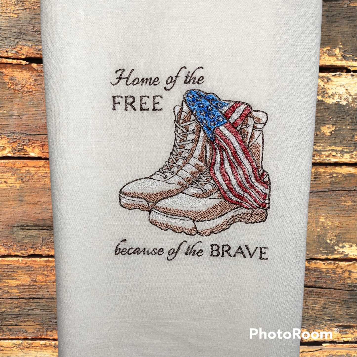 Thank You for Your Service Embroidered Kitchen Towel