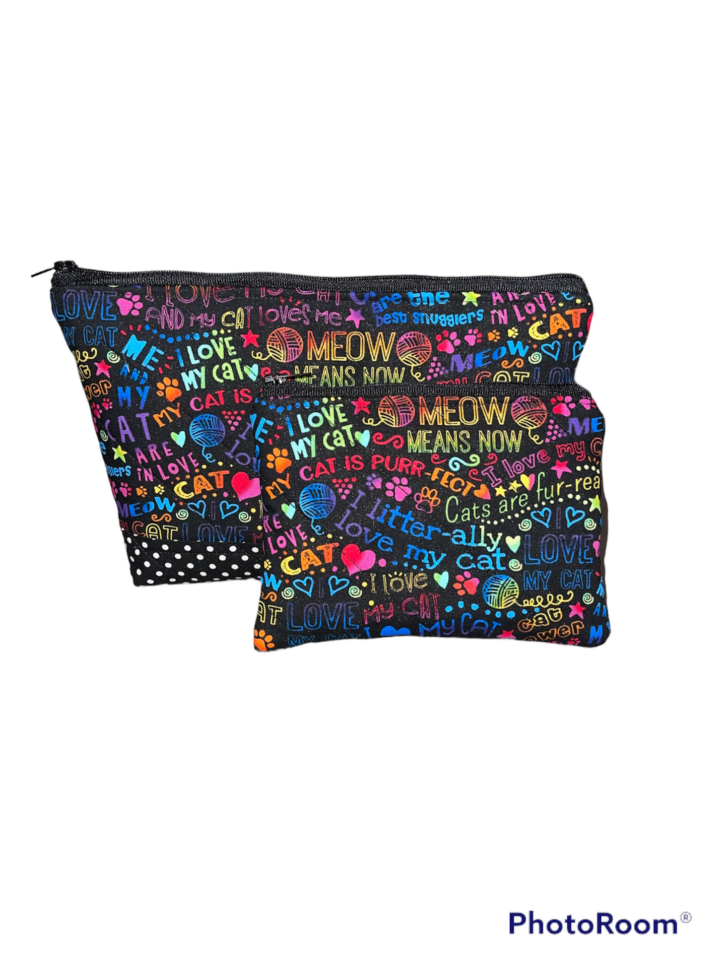 Raindow Cat Make Up Bag and Coin Purse Set