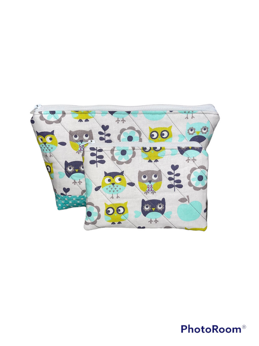 Owl Make Up Bag and Coin Purse Set