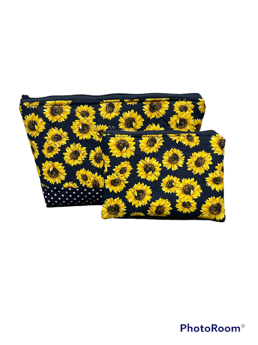 Sunflower Make Up Bag and Coin Purse Set