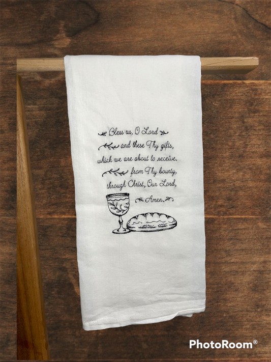 Catholic Blessing Embroidered Kitchen Towel