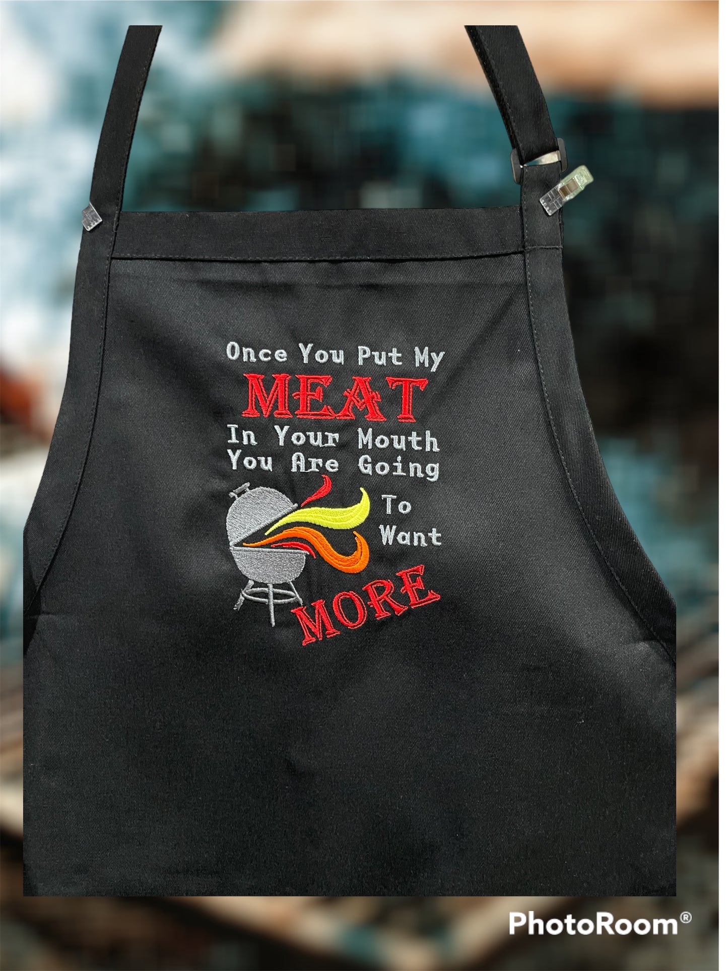 Meat In Mouth Embroidered Apron