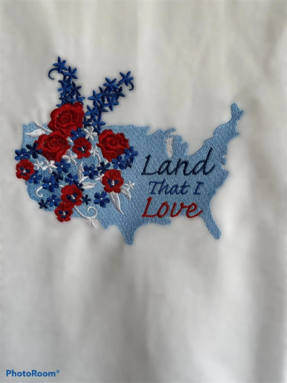 Land That I Love Embroidered Towel