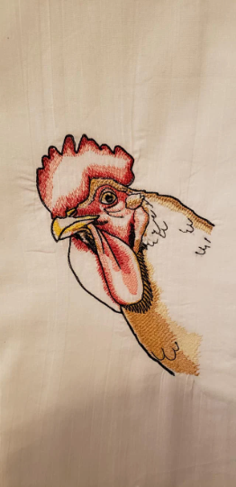 Peeking Chicken Embroidered Kitchen Towel