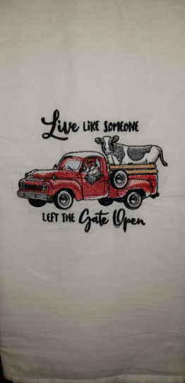 Live Like Someone Embroidered Towel