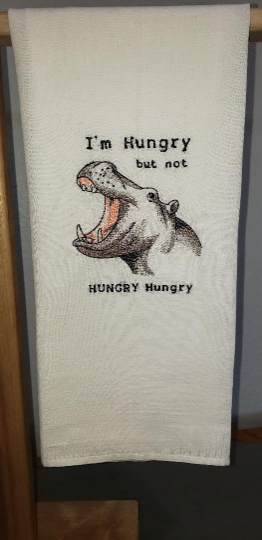 I'm Hungry Embroidered Towel