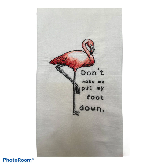 Flamingo Embroidered Towel