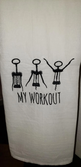 My Workout Embroidered Towel