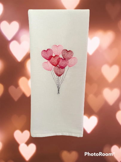 Heart Balloon Embroidered Towel