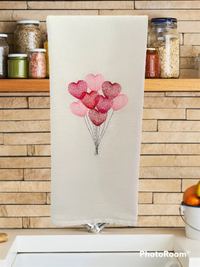 Heart Balloon Embroidered Towel