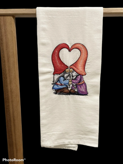 Love Like Gnome Other Embroidered Towel