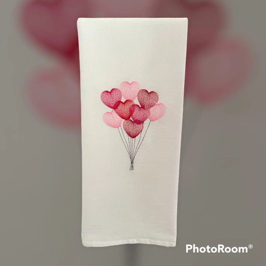 Heart Balloon Embroidered Towel