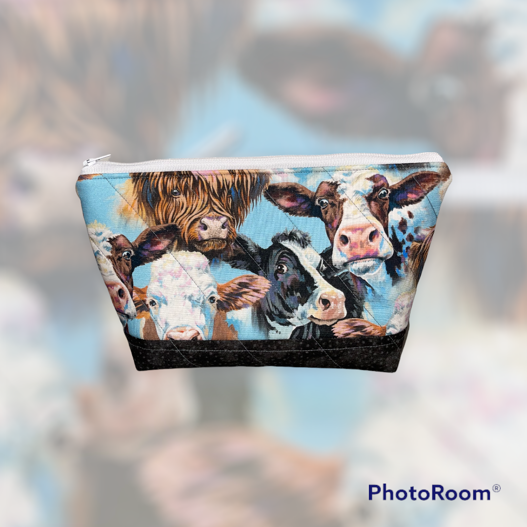 Cute Cows Make Up Bag and Coin Purse Set