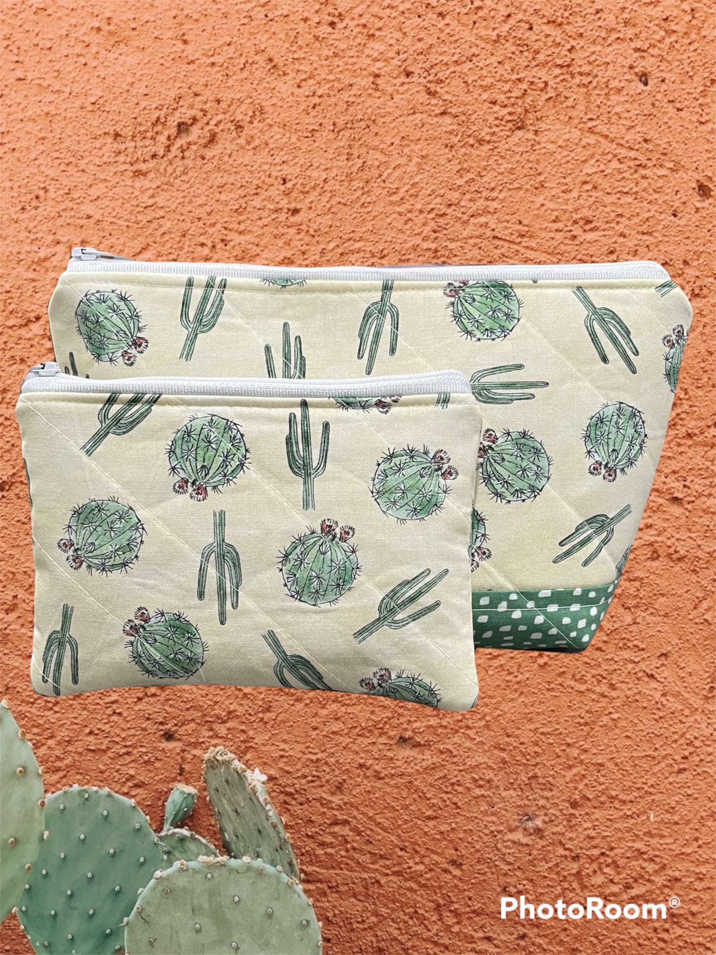 Cactus Make Up Bag and Coin Purse Set